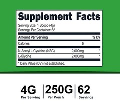 FDC NUTRITION NAC + Glycine Pure Powder (250 Grams) Unflavored – Vegan