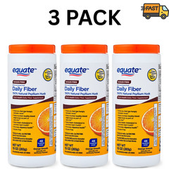 Equate Daily Fiber Psyllium Husk Fiber Supplement 100% Natural 3 Pack