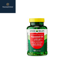 Spring Valley Flaxseed Oil Softgels Dietary Supplement, 1,000 mg, 100 Count