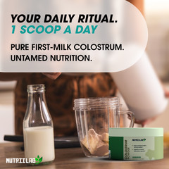 NutriiLab Bovine Colostrum Powder 2500mg IgG Immune Gut Health 30 Day Supply