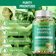 Soursop Graviola Capsules 1000mg – Antioxidant, Lung Cleanse, Respiratory Health