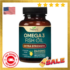 Omega 3 Fish Oil Supplement 2400 mg – Triple Strength EPA & DHA Fish Oil Omega 3