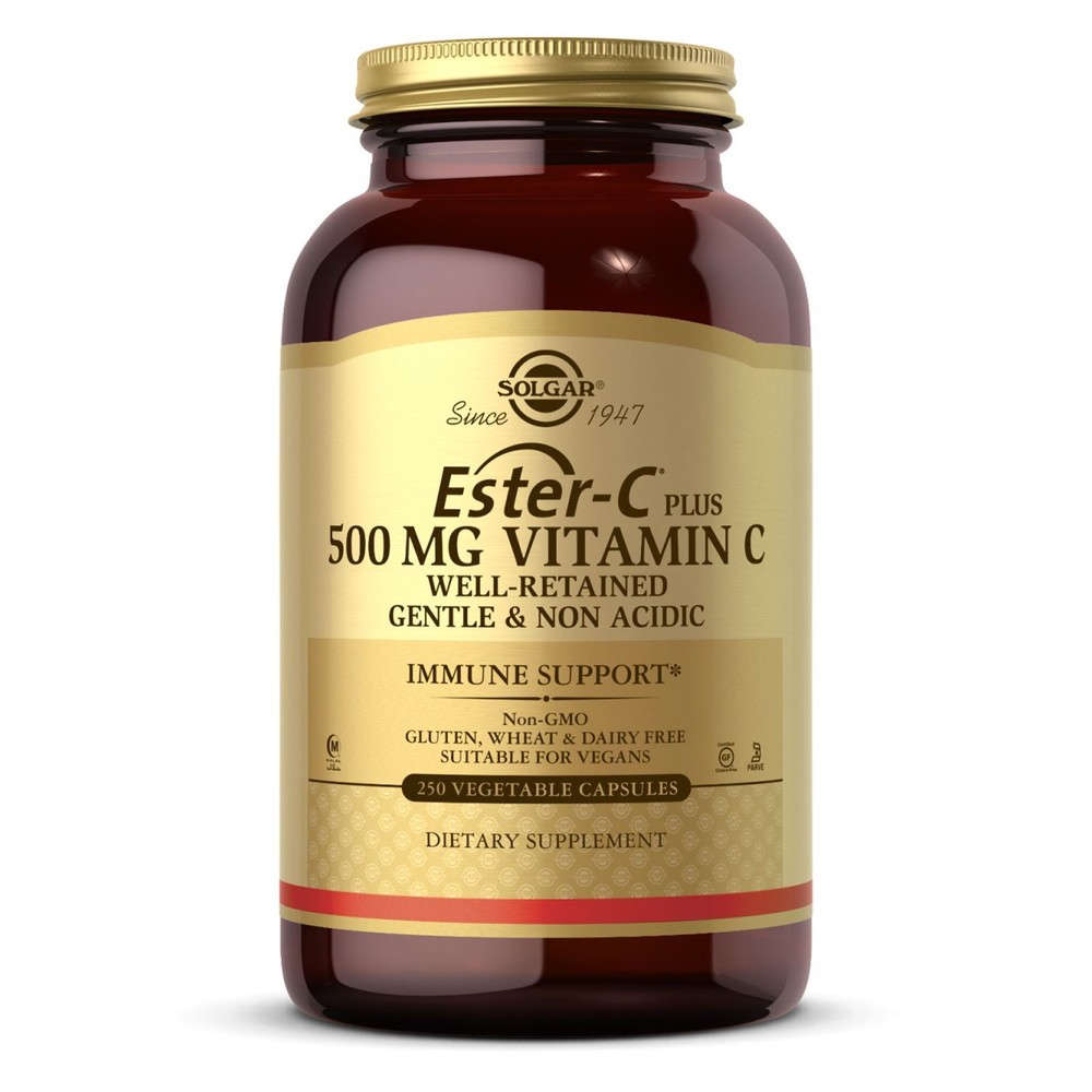 SOLGAR Ester-C Plus 500 mg Vitamin C (Ester-C Ascorbate Complex) 250 Vegetable