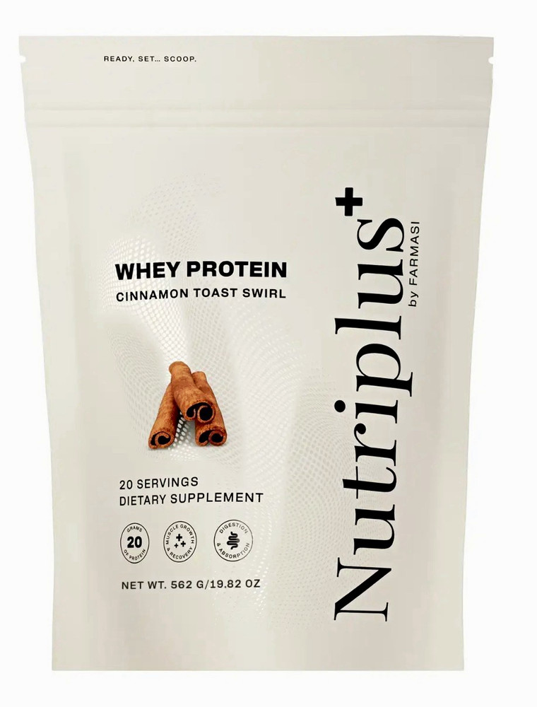 Nutriplus+ Whey Protein Powder Cinnamon Toast Swirl 20 Servings 19.82 oz