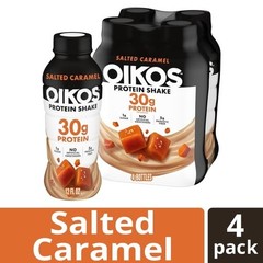 Oikos Protein Shake, Shelf Stable, Salted Caramel, 30g Protein, 12 fl oz, 4 Coun