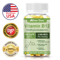 Vitamin B12 (Methylcobalamin) 2000mcg, 120 Capsules – Vegetarian Caps – NON GMO