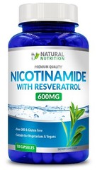 Nicotinamide with Resveratrol 600mg Vitamin B3 – 120 Veggie Caps Free SHIPPING