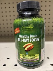 Irwin Naturals Healthy Brain All-Day Focus Memory 60 Liquid Soft-Gels Exp 04/26