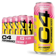 Cellucor C4 Performance Energy Drink Strawberry Blast Zero Sugar 12 Pack