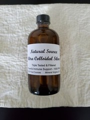 3 Bottles of Natural Source Ultra Colloidal Silver – Three 8oz Glass Bottles