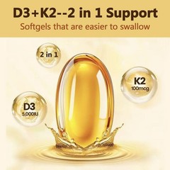 DEAL SUPPLEMENT Vitamin D3 K2 5000IU Softgel, 2-1 Complex, 250 Count