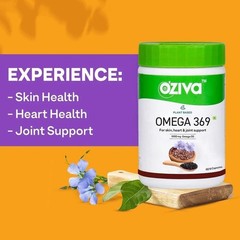 OZiva Plant Based Omega 3 6 9 Multivitamin Supplement for Men & Women M108