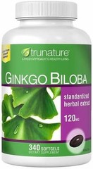 Tru Nature Ginkgo Biloba 340 Softgels for Brain Support