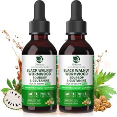 2Pack Parasite Cleanse Tincture Extract-Wormwood,Soursop Black Walnut Hull,Clove