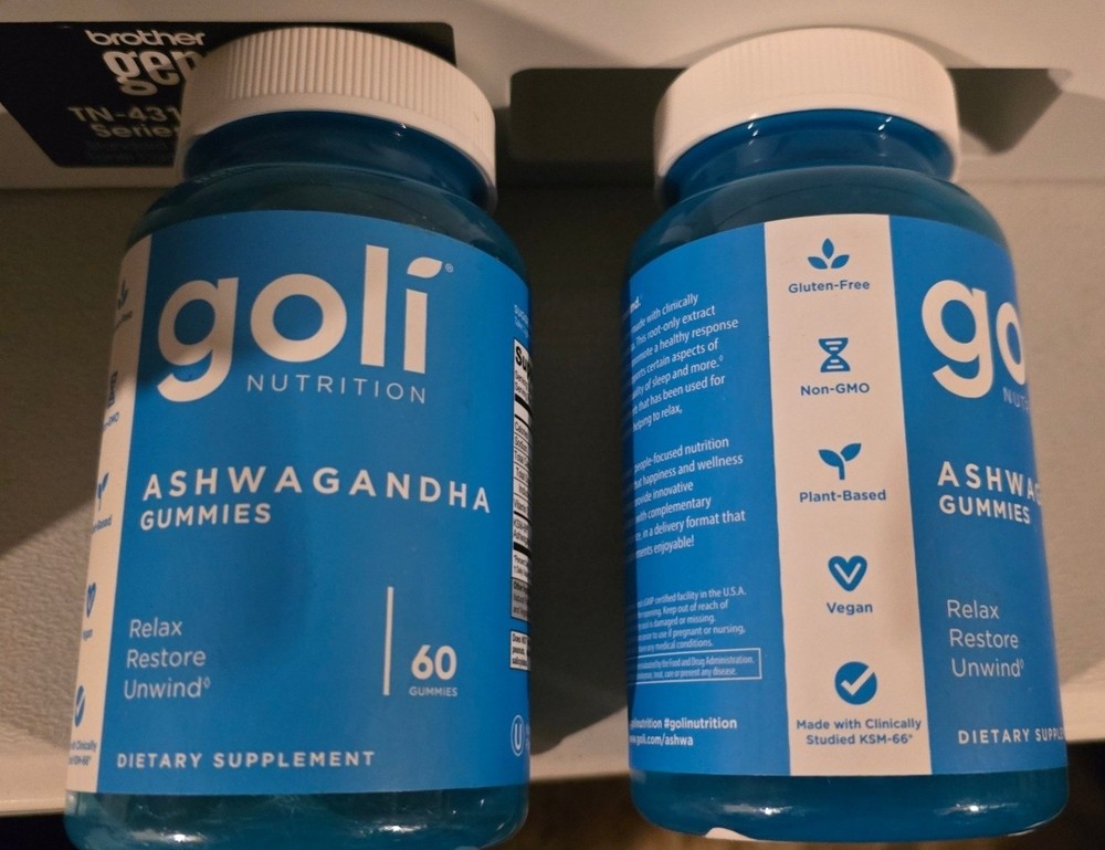 2 Pack Goli Nutrition Ashwagandha Gummies KSM-66 60 Ct Ea Exp 04/27