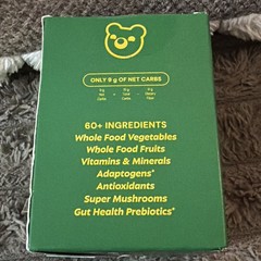 Gruns Adults Super Greens Gummies, Superfood Gummy Bears 12 Daily Packs