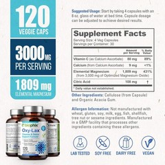 Biophix Oxy-Lax 750 mg 120 Caps 2 Pack – Pure Magnesium Oxide Powder
