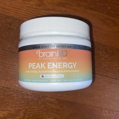 Brain MD Peak Energy Powder Blackberry Flavor 5.46 Oz 30 Servings Exp 05/2027