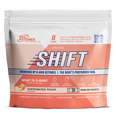 Real Ketones, Shift, caffeinated peach 30 Drink Mix Packets, 0.26 oz (6.9g) Each