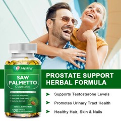 Saw Palmetto 120 Capsules Prostate, Support Male Urinary Tract & Prostate