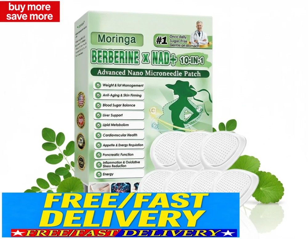 Moringa Berberine x NAD+ 10 in 1 innovative Nano Microneedle Patch for Weight…