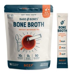 Bone Broth Instant Powdered Beverage Mix, Beef, Pack Of 16, 15G Stick