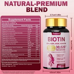 Biotin w/ Collagen & Keratin Hair Skin Nails Beauty Complex 04/2027 FreeShipping