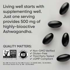 Ashwagandha Softgels with Coconut MCT Oil – Natural Adaptogen for Relaxation, Ca