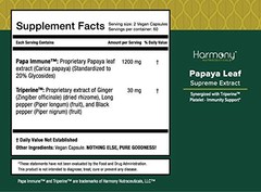 Harmony Nutraceuticals Papaya Leaf Supreme Extract Highest Potency Maximum