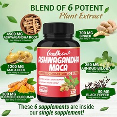 Ashwagandha & Maca 7000mg – Ginger, Turmeric Curcumin, Energy & Endurance