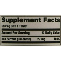 Major Ferate Tabs Iron Tablet 27 mg, Elemental Iron Supplement, 200 Tablet