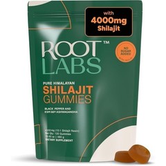 Root Labs 4000 mg Pure Himalayan Shilajit Gummies I No Added Sugar I120 Pouch-+