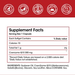 CoQ-10 300mg 240 Softgels Coq10 Capsules Co Q10 Coenzyme Heart Support NON GMO