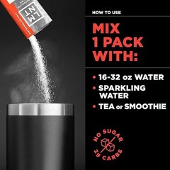Zero Sugar Electrolyte Powder Drink Mix, Watermelon Flavor for Hydration Support