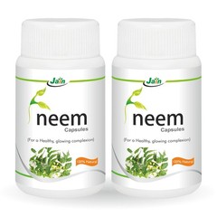 JAIN Neem Capsules 60 Pack, Light Green, 2 count