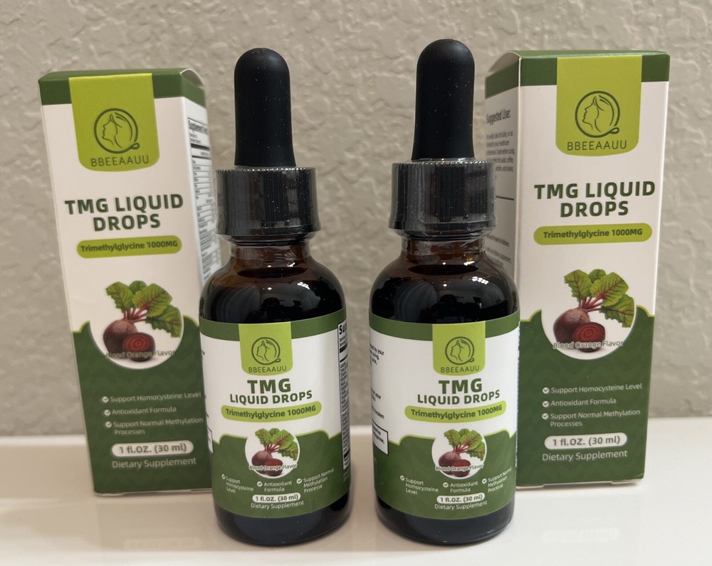 2 Pack TMG Trimethylglycine Supplement Liquid Drops 1000MG High Absorption