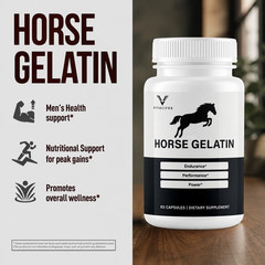 (5 Pack) Horse Gelatin Advanced Male Support Supplement HorseGelatin 60 Capsules