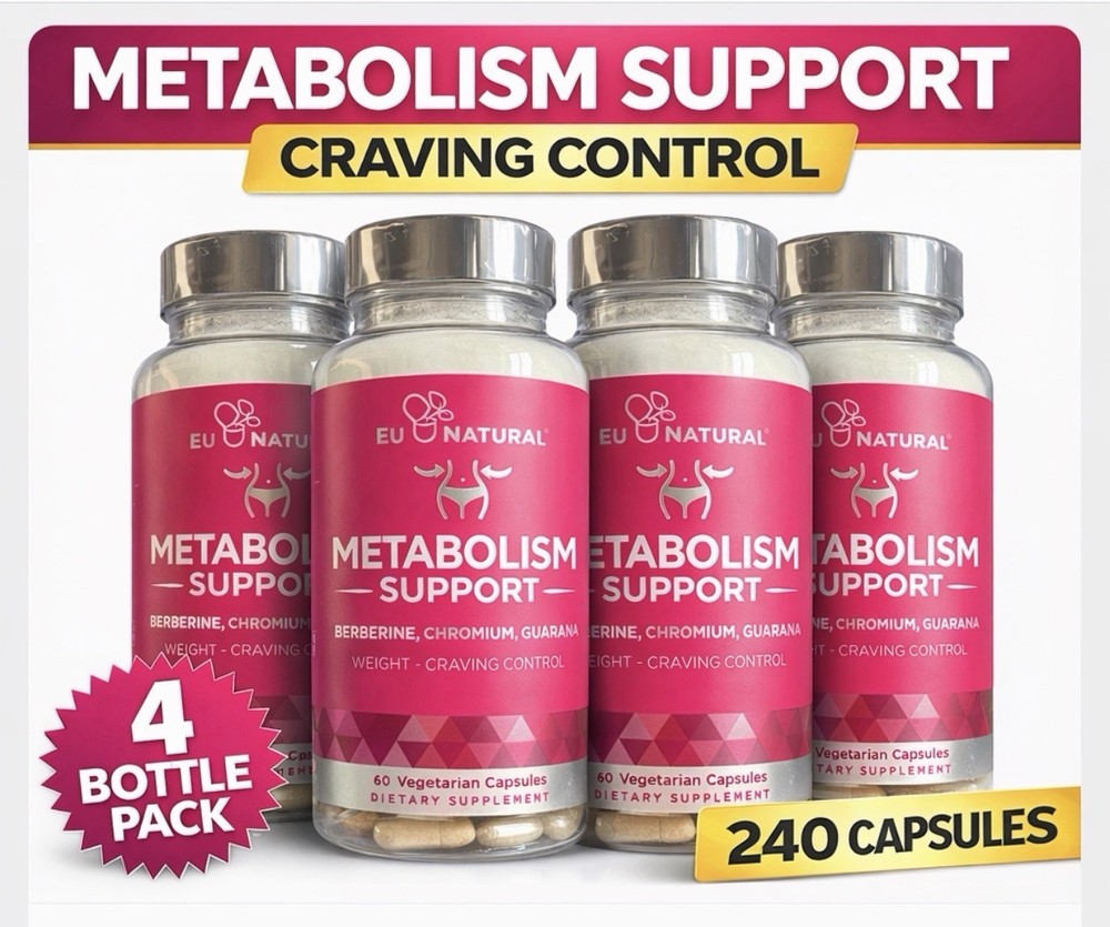 Metabolism Support Capsules Women Berberine Chromium Appetite 4 Pack