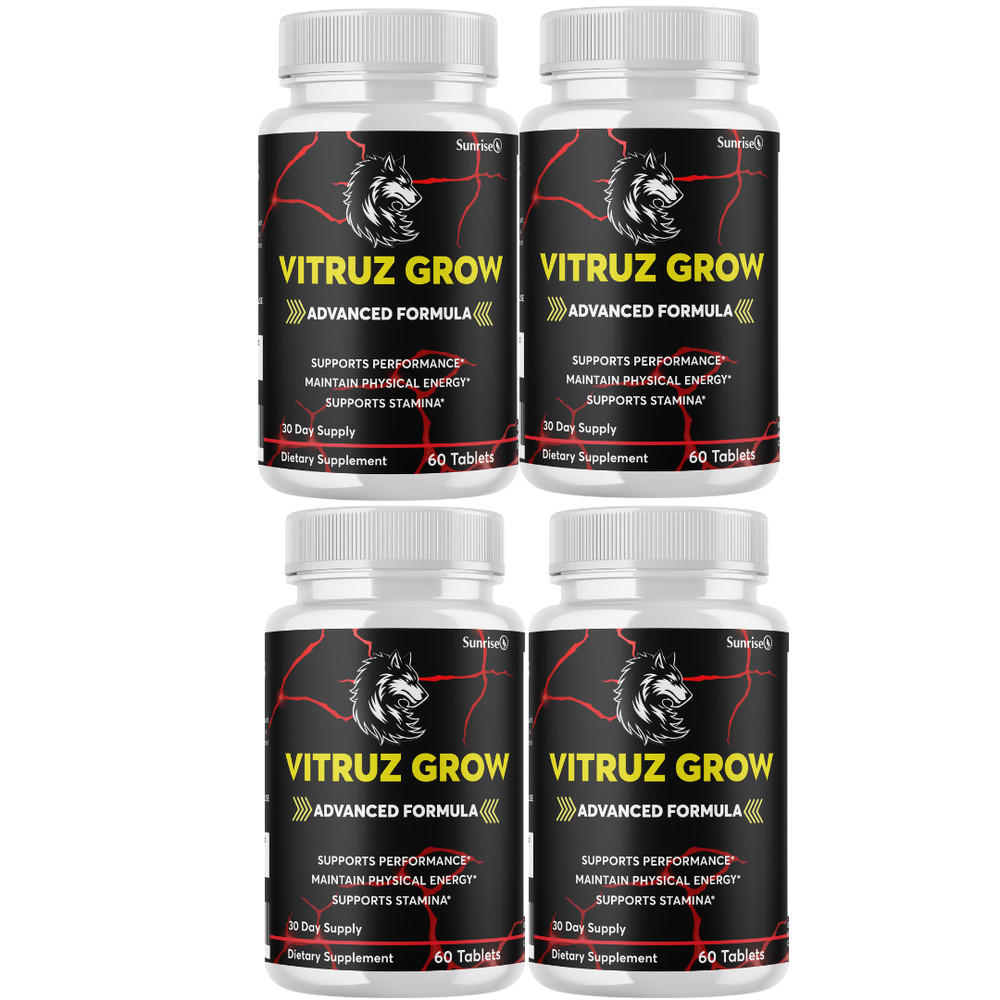 Vitruz Grow Male Stamina Support, (4 Pack) Official Vitality Supplement