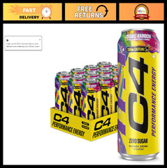 Zero Sugar Energy Drink Cosmic Rainbow, 200mg Caffeine, Preworkout Boost, 12 Pac