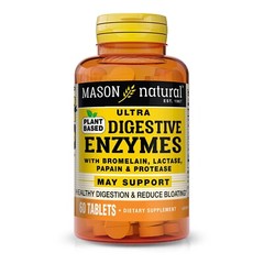 Mason Natural Plant Based Ultra Digestive Enzymes – May Reduce Bloating, 60 Caps