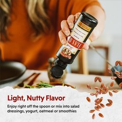 Flaxseed Oil Liquid 7,640mg ALA Omega 3 8 oz Cold Pressed Vegan Gluten Free