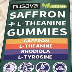 Nusava Saffron L-Theanine Rhodiola Gummies Raspberry Lemon 30 Vegan Gummies