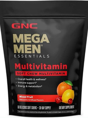 GNC Mega Men Soft Chew Multivitamin Energy Metabolism 60 Ct Exp 08/26