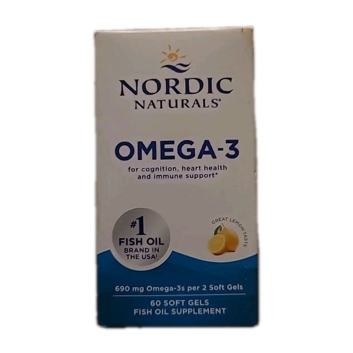 Nordic Naturals Omega-3 60 Soft Gels Fish Oil Supplements Exp 12/2026 (G2)