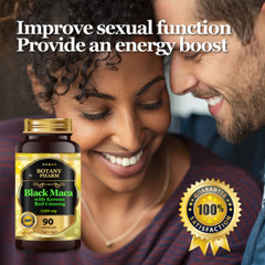 Black Maca Root with Korean Red Ginseng, Increase Stamina, Strength, Memory