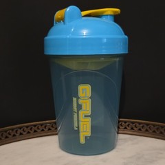 G FUEL Shaker Bottle Pewdiepie Light Blue/Yellow Flip Lock 16oz Reusable Plastic