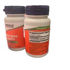 NOW FOODS Odorless Garlic 100 Softgels 2PACK