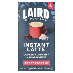 Instant Latte, Sweet & Creamy, 5 Packs, 0.9 oz (25 g) Each