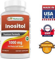 Best Naturals Inositol 1000 mg 120 Tablets – Also Called Vitamin B8